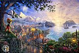 Thomas Kinkade Pinocchio Wishes Upon a Star painting